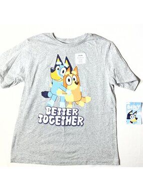 Bluey "Better Together" Graphic Tee In Heather Gray - XL 90% Cotton & 10% Polyes